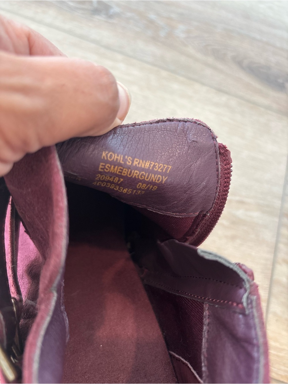 Sonoma Esme Suede Ankle Bootie in Burgundy Size 9 - Picture 11 of 11